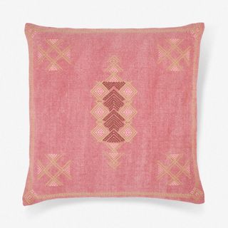 pink cushion with pattern detail