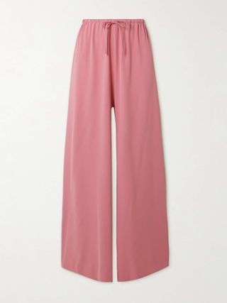 Crepe De Chine Straight-Leg Pants