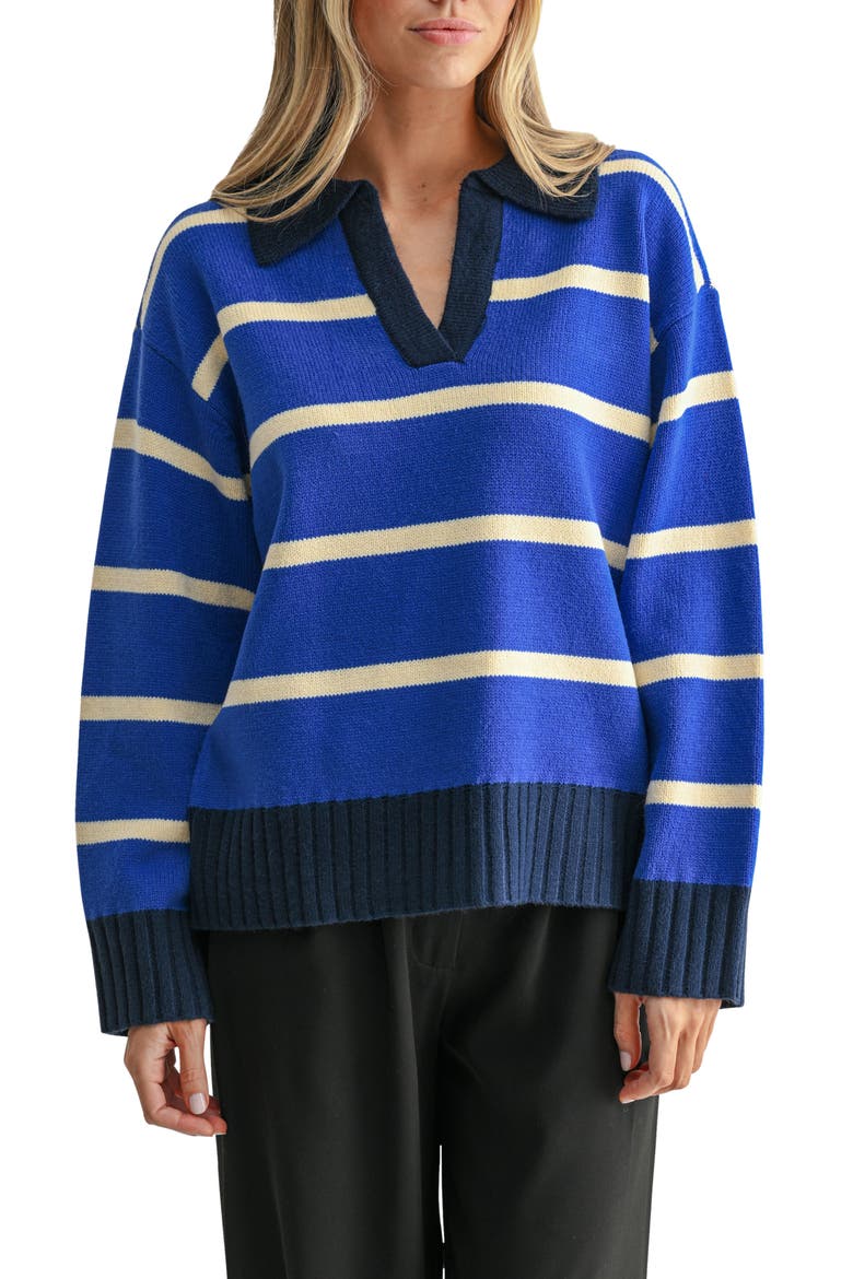 Striped Polo Sweater