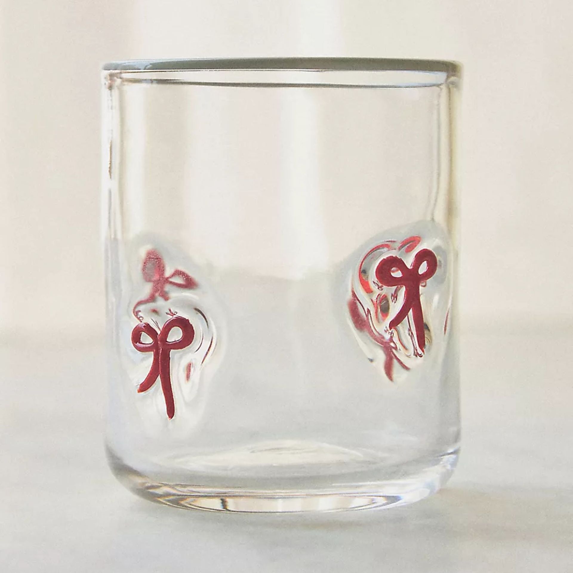 Red Bow Icon Juice Glass
