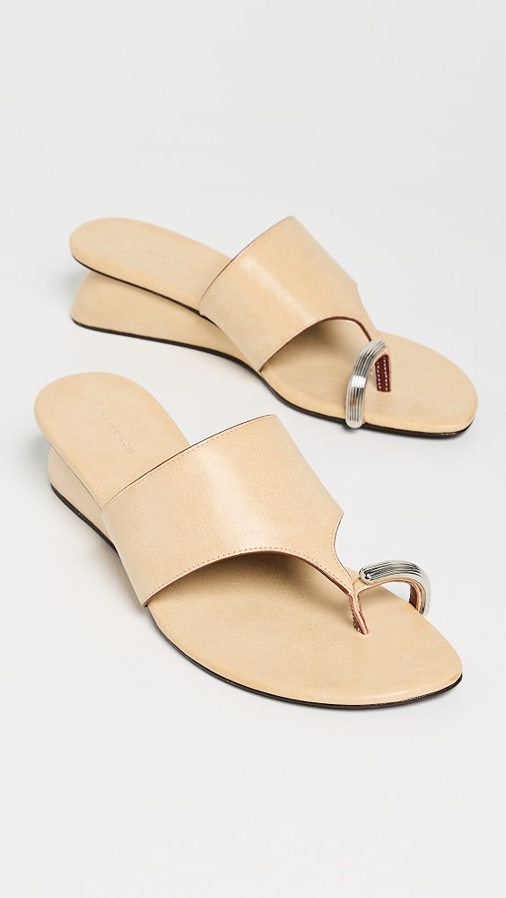 Pierced Wedge Sandals - Smoky Tan