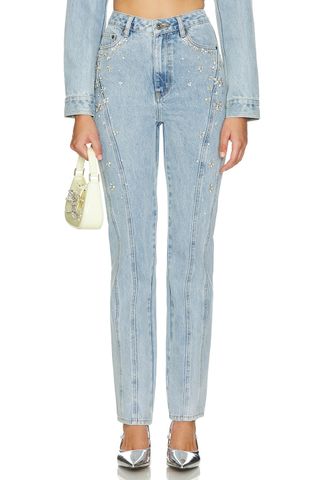 Crystal Embellished Denim Jeans