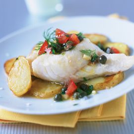 Baked cod with anchovy salsa-fish recipes-woman and home