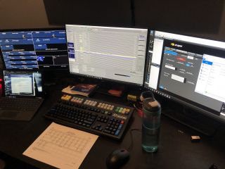 Bannister Lake’s creative and technical director Al Savoie's setup in the control room consists of Bannister Lake Chameleon software and a Ross Video XPression rendering engine.