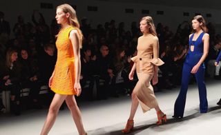 Models walking n the runway at London Fashion Week 2015