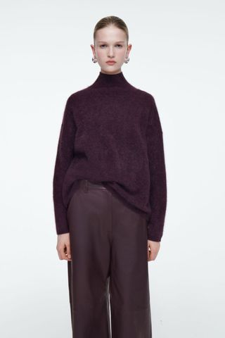 Brushed Cashmere Turtleneck Jumper