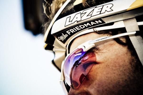 Friedman shows off the new Lazer helmets rider labels