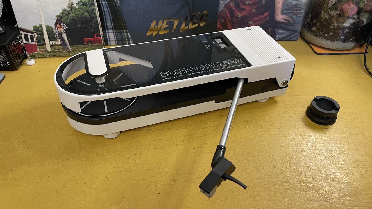 Audio Technica Sound Burger on yellow desk