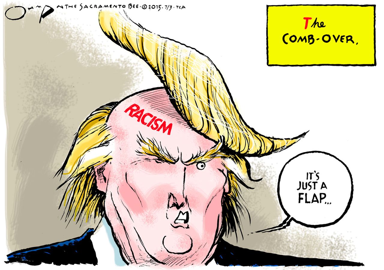 Political cartoon U.S. Donald Trump 2016