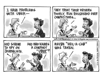 Editorial cartoon Uber transportation U.S.