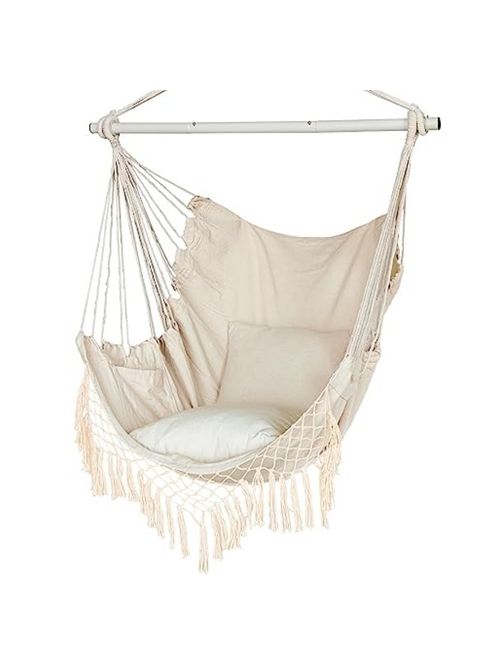 Hanging Rope Swing Seat With 2 Cushions
