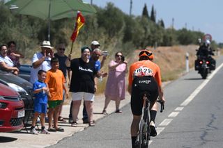 CORDOBA SPAIN AUGUST 23 Xabier Isasa of Spain and Team Euskaltel Euskadi competes during the La Vuelta 79th Tour of Spain 2024 Stage 7 a 1805km stage from Archidona to Cordoba UCIWT on August 23 2024 in Cordoba Spain Photo by Dario BelingheriGetty Images