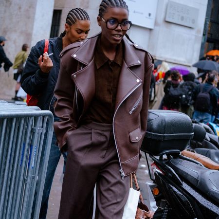 Brown leather jacket