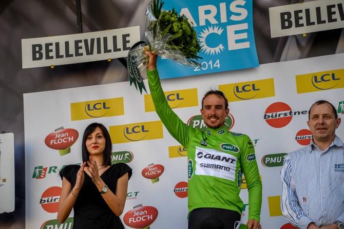 John Degenkolb (Giant-Shimano) in the points classification leader's jersey at Paris-Nice