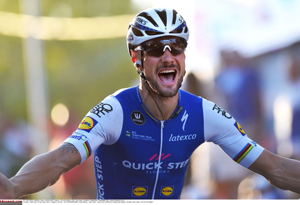 Boonen celebrates victory in San Juan, 2017