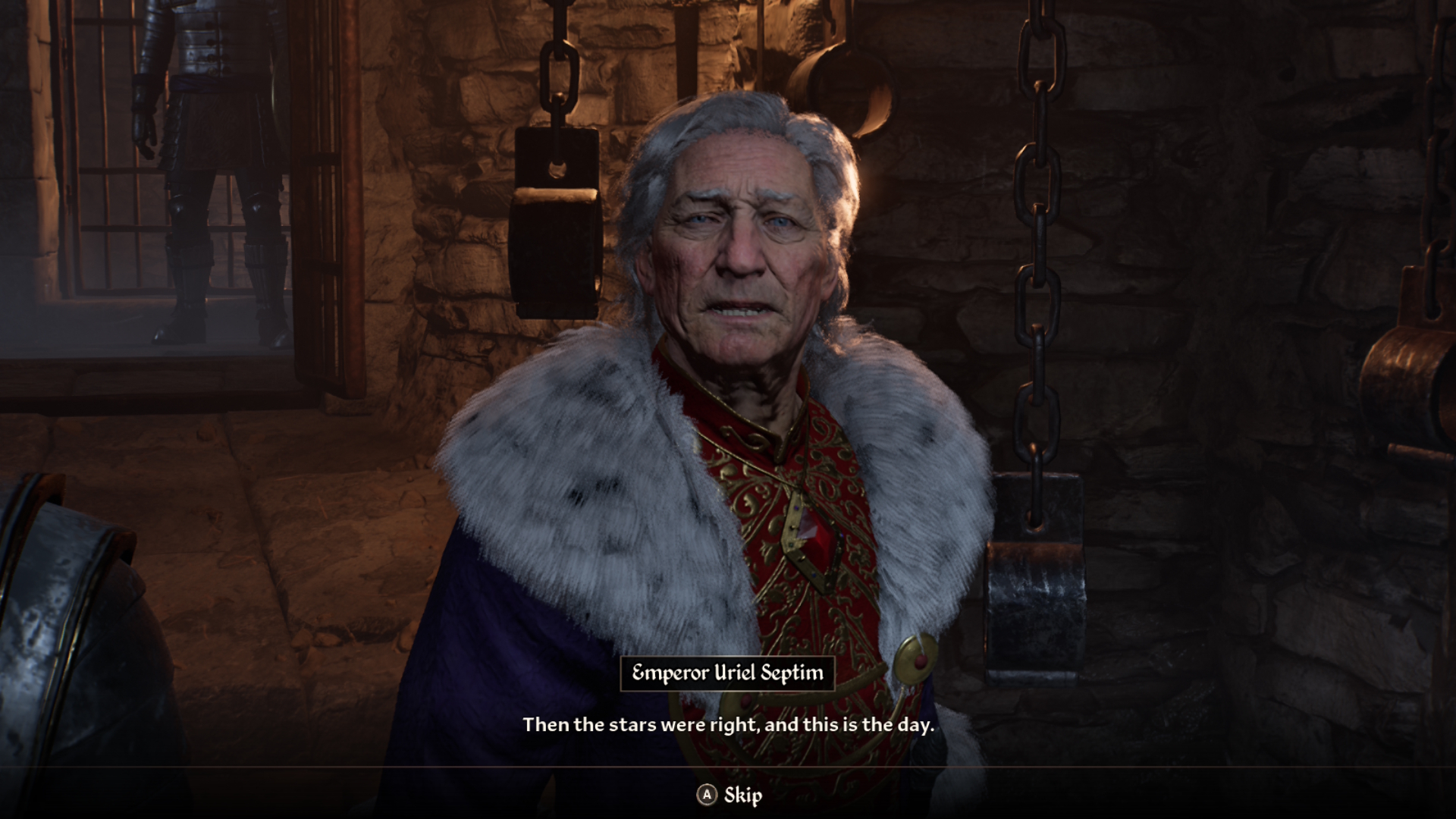 Emperor Uriel Septim talking in Oblivion Remastered on the Switch 2