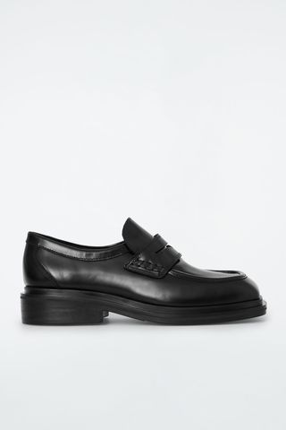 Chunky Square-Toe Leather Loafers