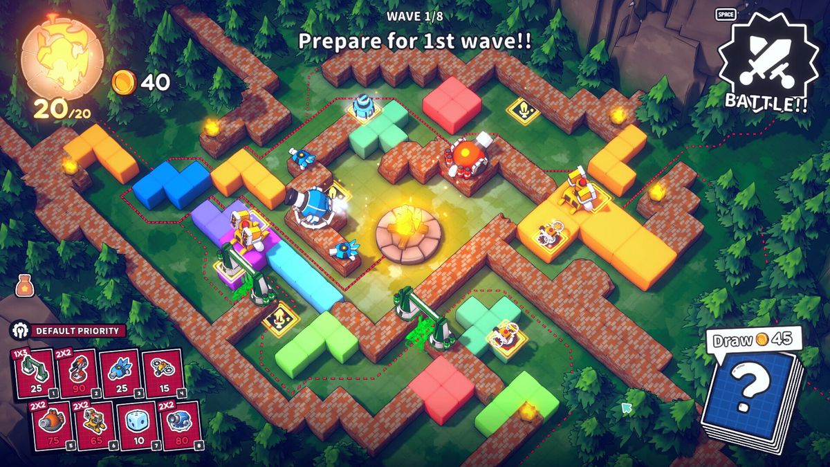 You are currently viewing Drop blocks to build your own maze in the demo of tower defense game Emberward