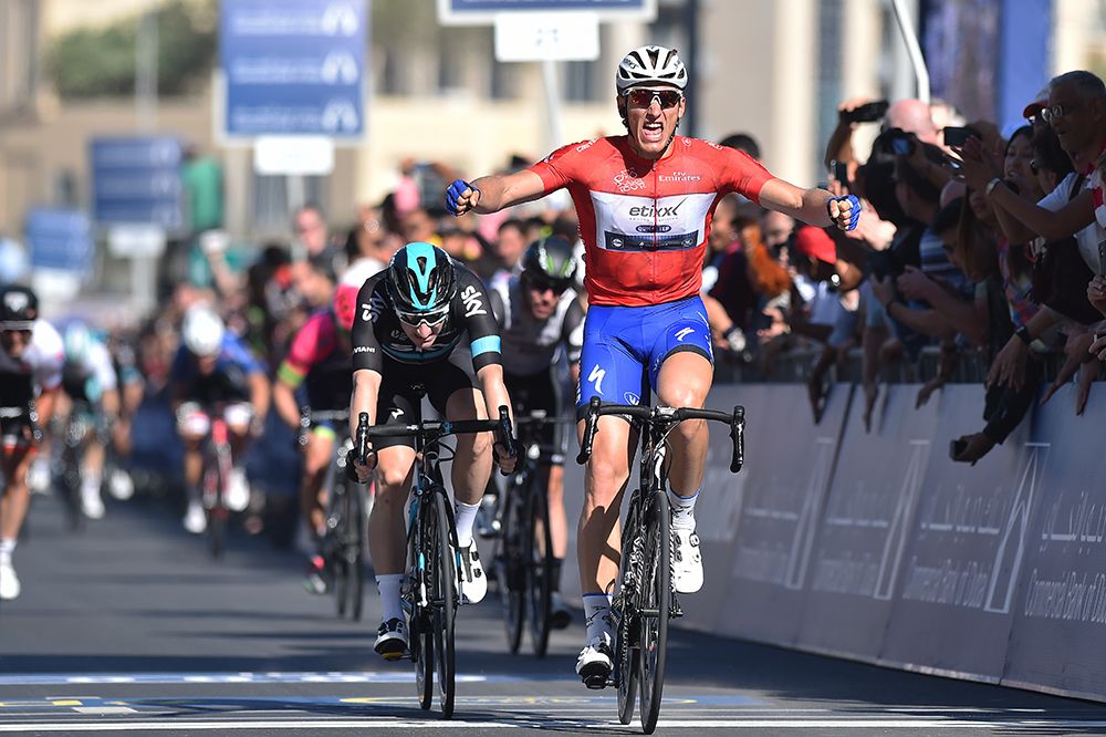 Marcel Kittel celebrates his Dubai Tour victory