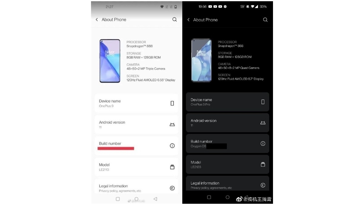 OnePlus 9 leak