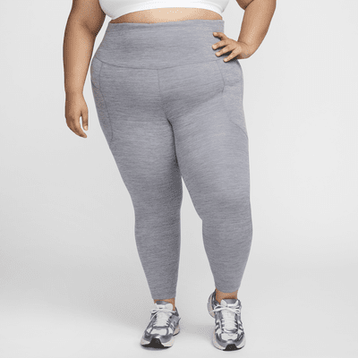 Nike One Women's High-Waisted 7/8 Leggings With Pockets (plus Size) - Smoke Grey/heather/black - Size 0x