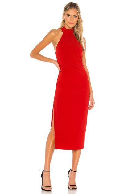 Lovers + Friends Napa Midi Dress in Red