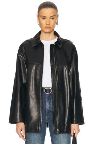 NOUR HAMMOUR, Layne Sleek Leather Jacket