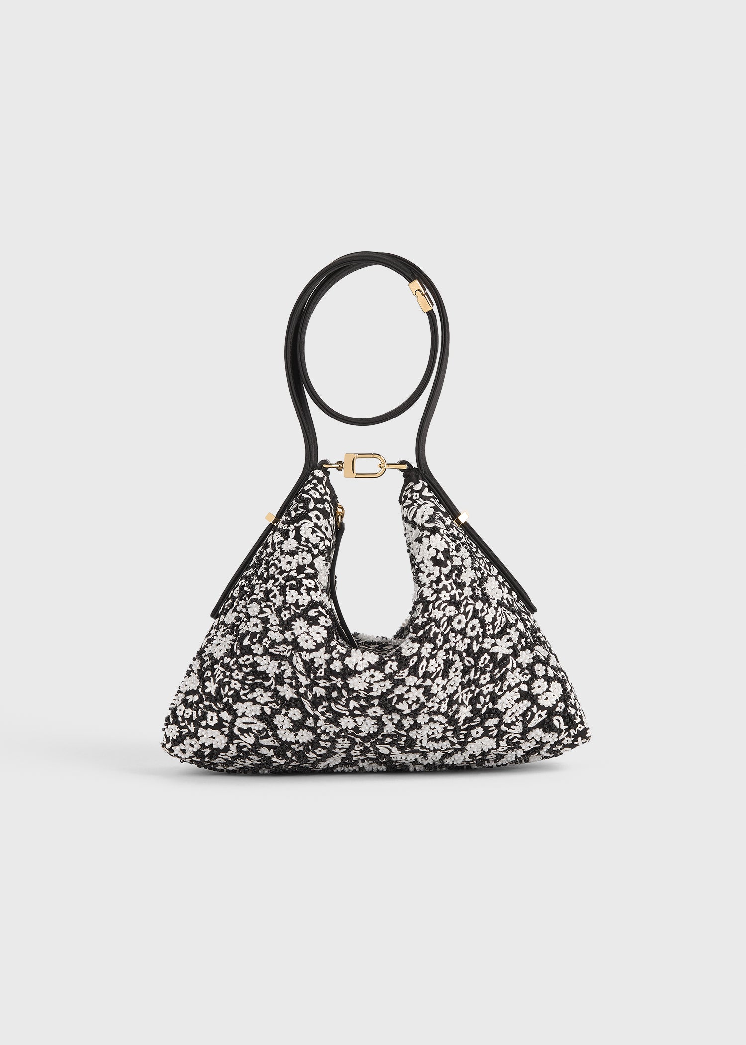 Bevel Floral Wristlet Black/white - One Size