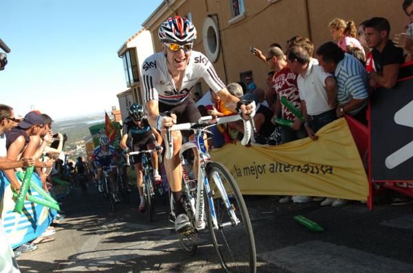 Bradley Wiggins (Sky) limited his losses on the steep final climb.