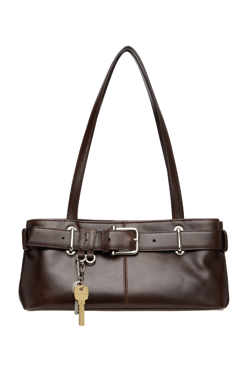 Osoi Brown Shoulder Brocle Mini Bag