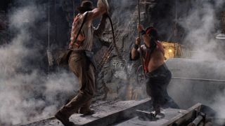 Indiana Jones fight on belt in Indiana Jones and the Temple Of Doom