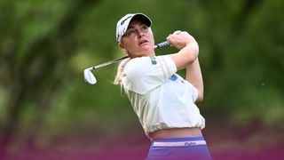 Charley Hull competes at a golf tournament