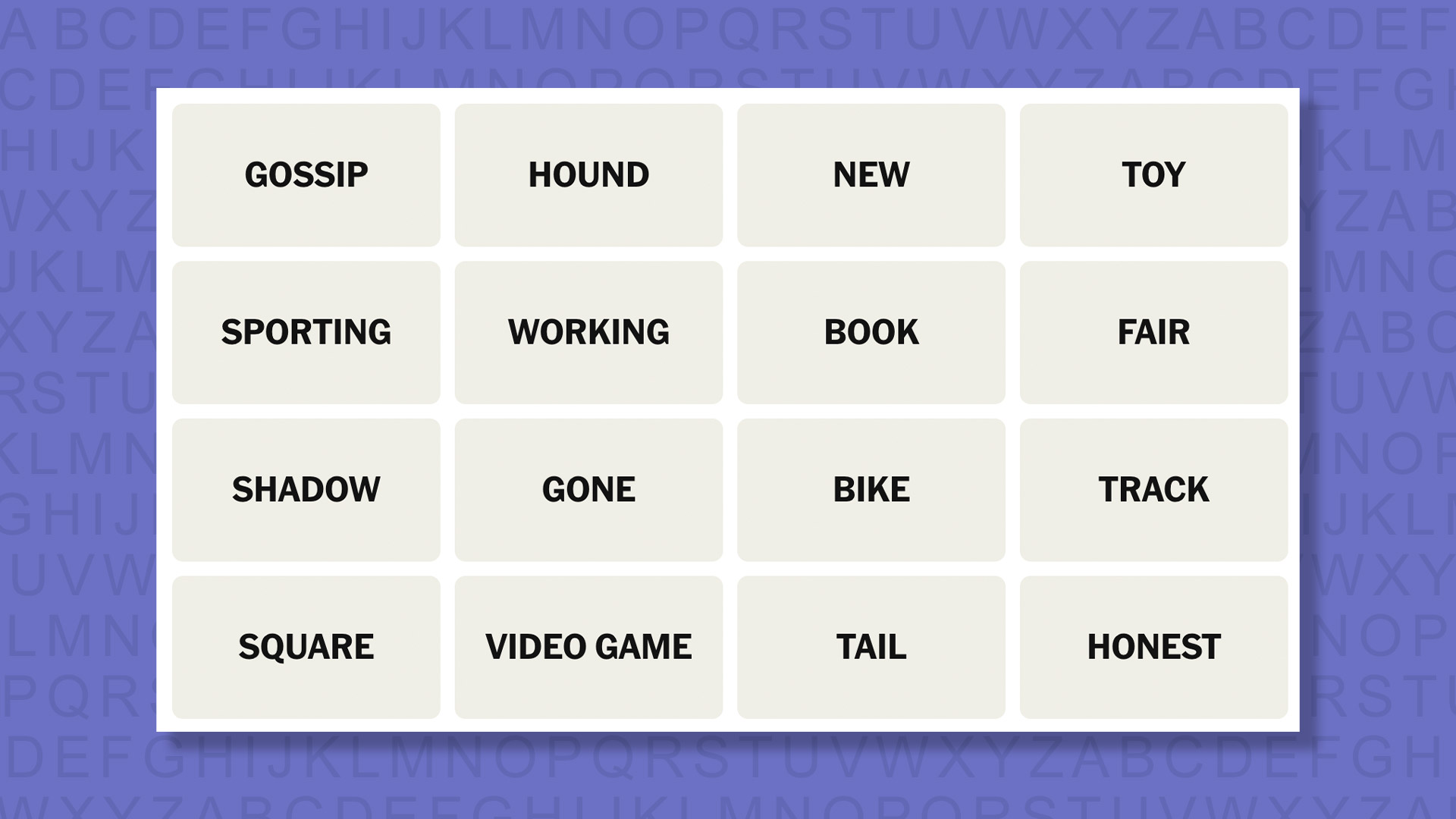 NYT Connections hints for game 997 on a purple background