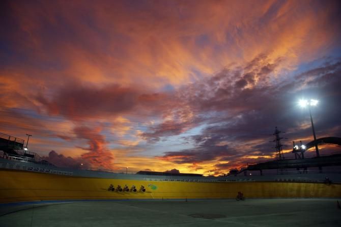 The sunset over the velodrome