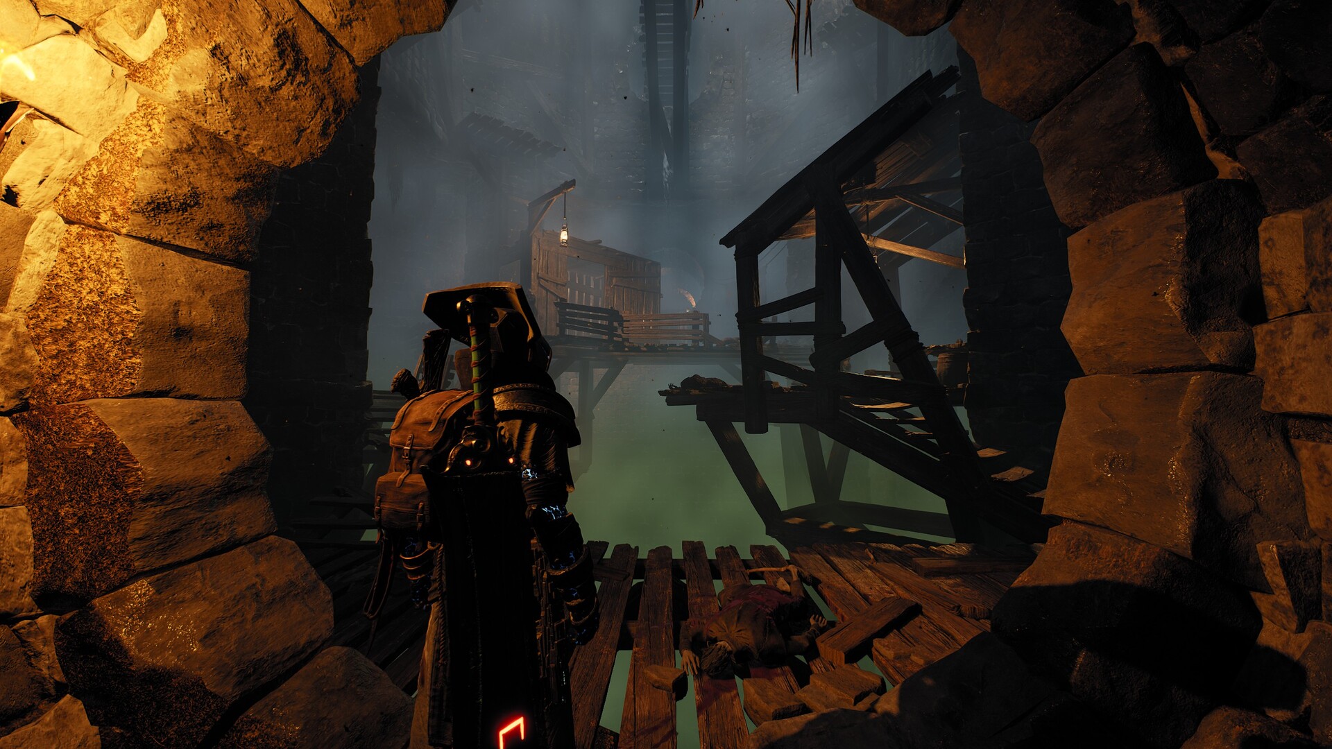 Captura de pantalla de Remnant 2 del área de un túnel subterráneo