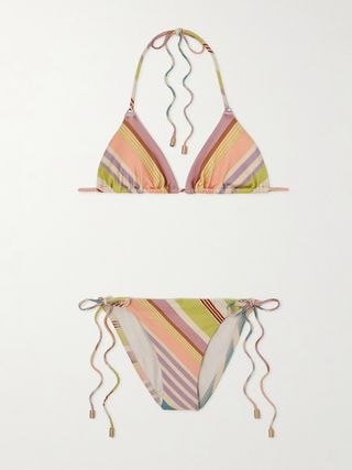 Halliday Striped Printed Bikini