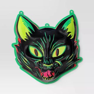 Neon Cat Halloween Wall Decor 