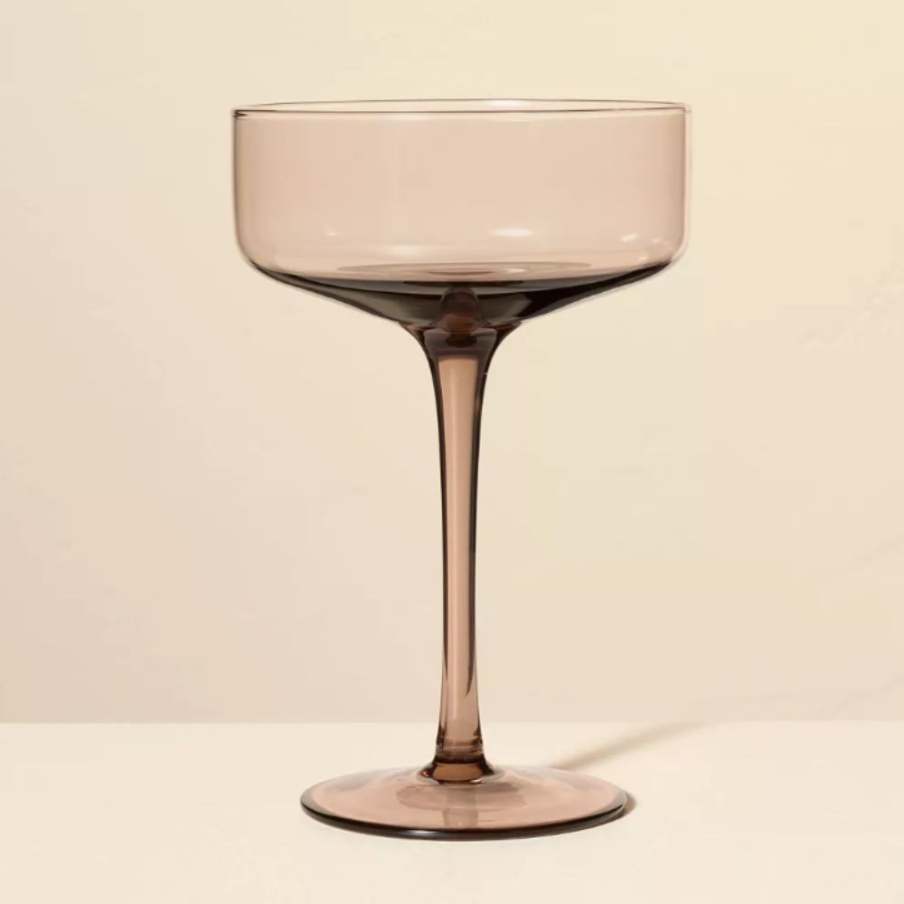 Brown tinted Champagne coupe