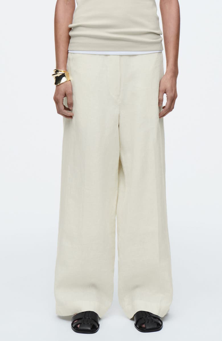 Column Linen Straight Leg Pants
