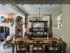 Small and colourful farmhouse kitchen 