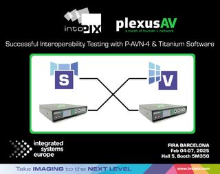 Plexus AV and intoPIX logos.