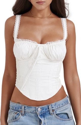 Gini Cotton Blend Corset Top