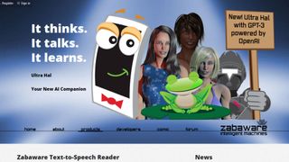 Zabaware Text-to-Speech Reader website screenshot
