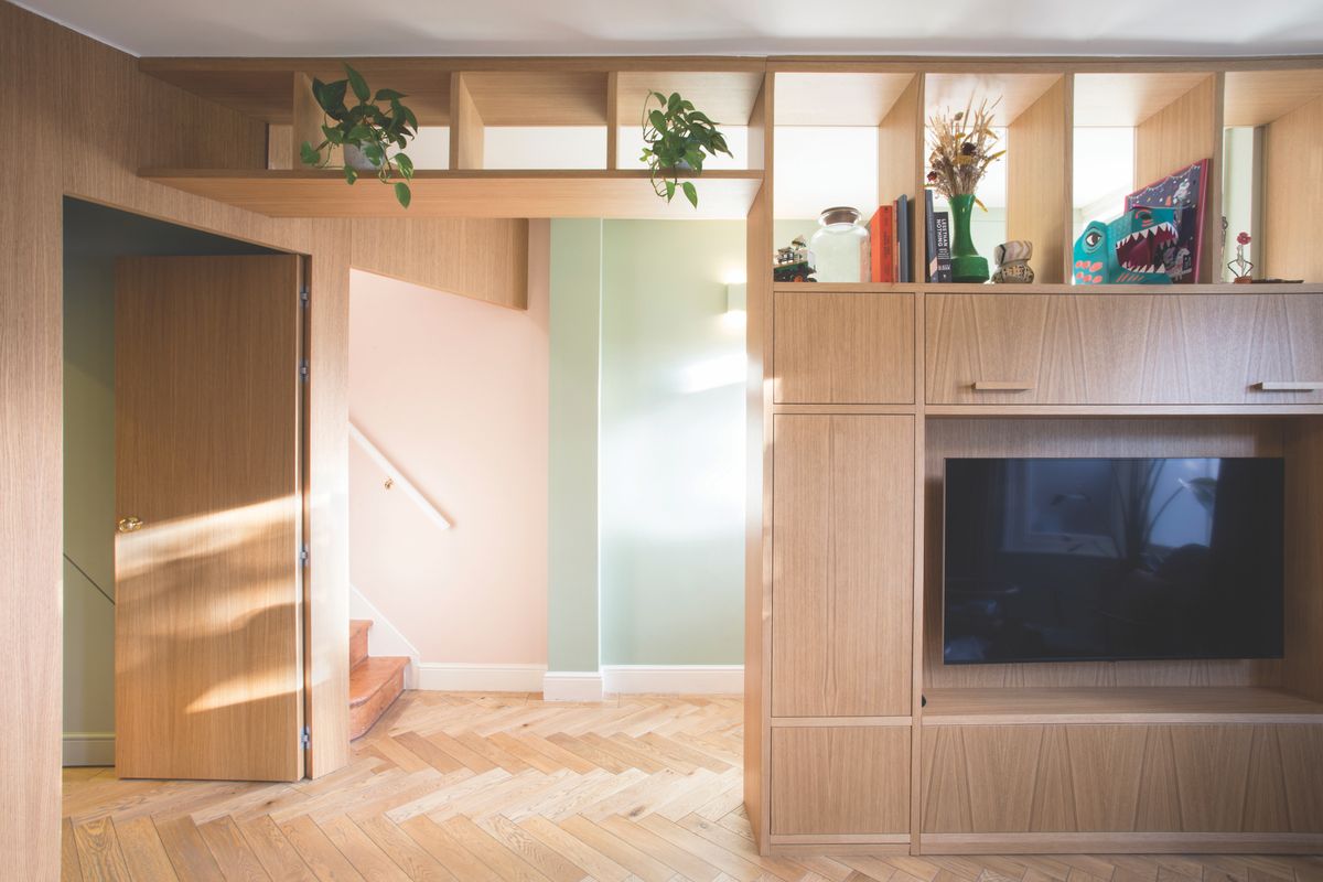 modern living room with bespoke joinery