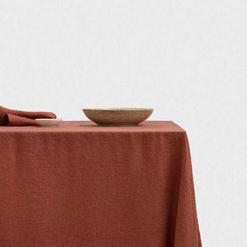 Red Linen Tablecloth