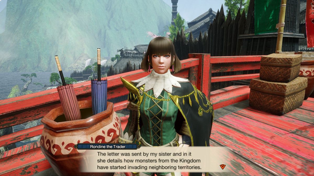 Monster Hunter Rise: Sunbreak start conversation with Rondine