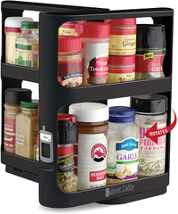Cabinet Caddy Pull-and-Rotate Spice Rack Organizer | Currently $38.99