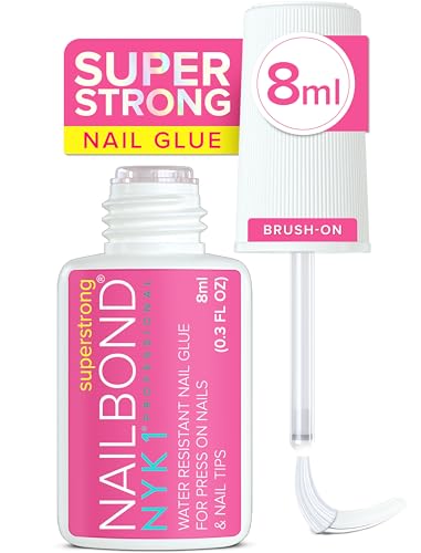 Amazon.com: Super Strong Nail Glue for Press on Nails, Nail Tips & Acrylic Nails (8ml) Nyk1 Nailbond Brush on Glue for Press Ons, Tips & Acrylics - Long Lasting, Maximum Strength, Mess-Free Application : Nyk1: Beauty & Personal Care