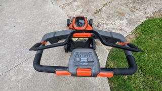 Husqvarna Lawn Xpert LE-322 being tested in writer's home