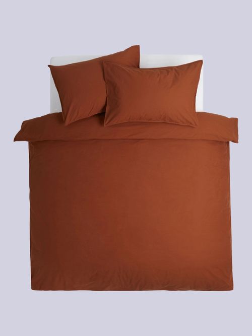 Habitat Cotton Linen Plain Rust Bedding Set - Double